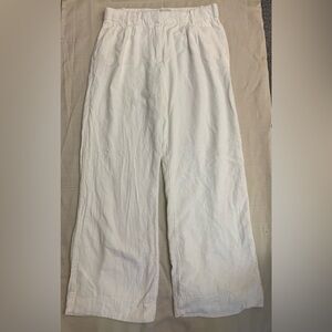 ABERCROMBIE & FITCH Women's Linen Harper Tailored Linen Blend Pants White 26/2